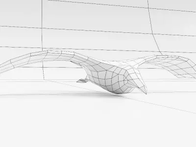 Raven low poly 3d model bird flying Free low-poly 3D model