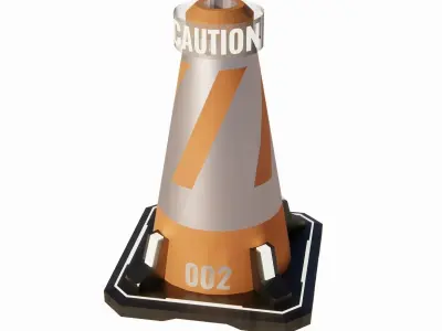 Sci-Fi Traffic Cone 002 Free 3D model