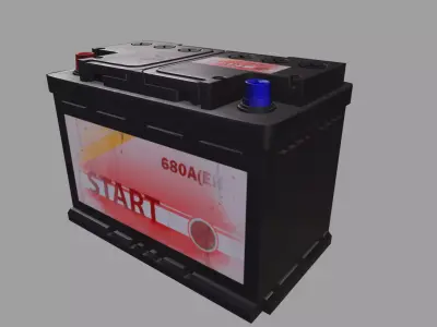 Accumulator car battery Low-poly 3D model