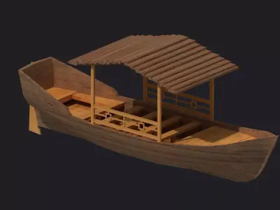 Wooden Boat boat cartoon boat raft 3D model purchase