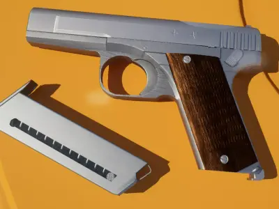 Hamada Type 2 Pistol Model Low-poly 3D model