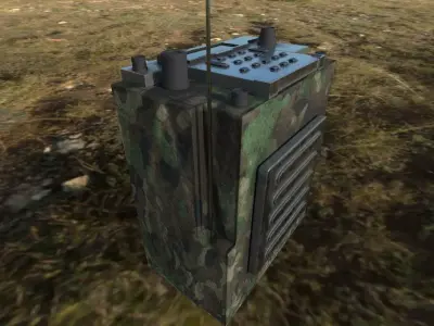 Army comms bag low poly game ready model with texture Low-poly 3D model