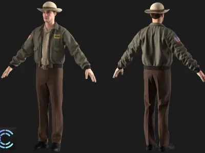Sheriff  Marvelous Designer  Clo 3D project obj 3D model