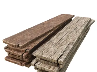 Old Damaged Wooden Planks Pack Low-poly 3D model purchase