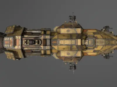 Rosinante spaceship Low-poly 3D model