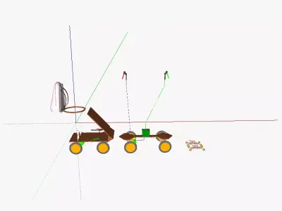 AT rollerskates and mountainboard 3D model