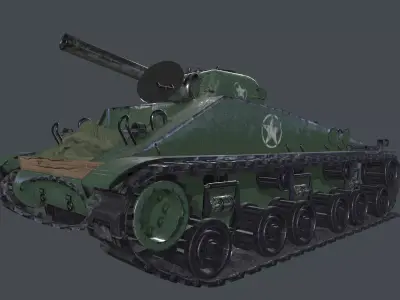 WWII Sherman Tank 3D model