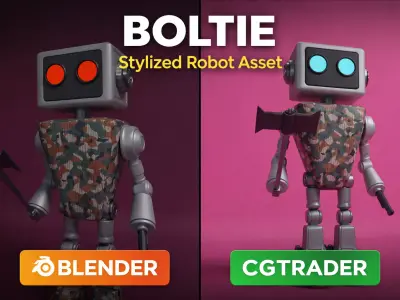 Stylized Robot 3D Model  Military Character Asset  3D model