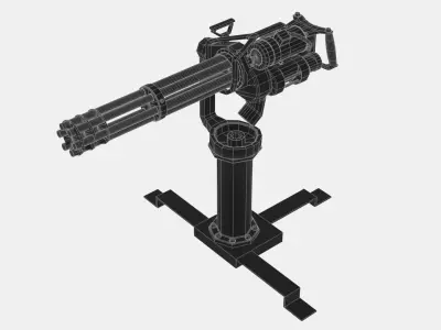 M134 Minigun Realtime Low-poly 3D model