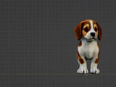 Puppy Low-poly 3D model