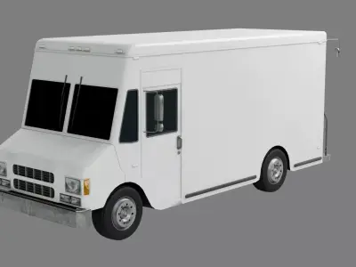 Low Poly Box Truck Low-poly 3D model