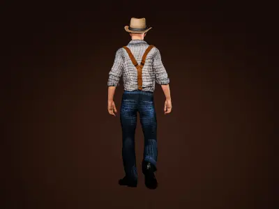 High Quality Man Old Fashion Suspender Low-poly 3D model