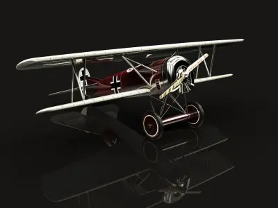 Fokker D VII German fighter plane 3D print model