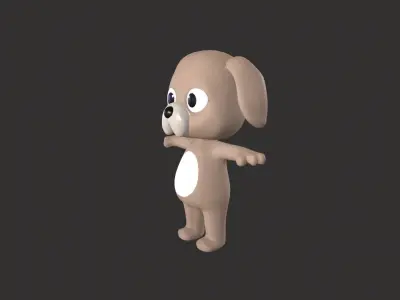 Cartoon 003 Character Dog Cute Low-poly 3D model