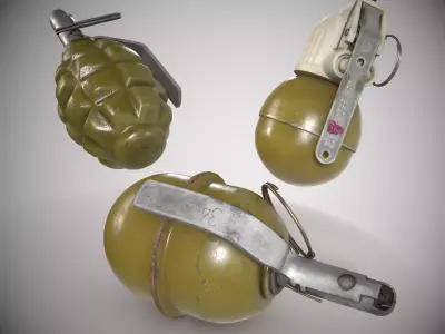 Soviet Grenade pack RGD-5 F1 and RGO lowpoly