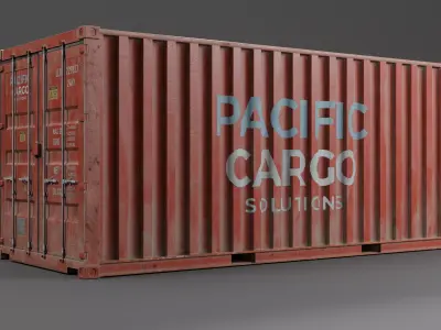 Shipping Container Pack - LODS - Trim - sheet 20 - 40 ft Low-poly 3D model