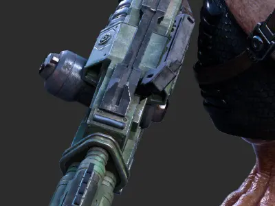 Sci-Fi Gun 3D model 4