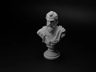 Medieval Archer Bust Chess 3D print model