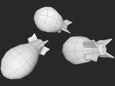 Cartoon Bomb 01 Low-poly 3D model