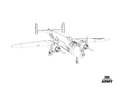 North American B-25-J Mitchell - Scalemodel - 3D printing 3D print model