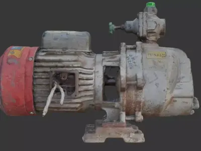 Scanned Rusty Water Pump Motor Low-poly 3D model