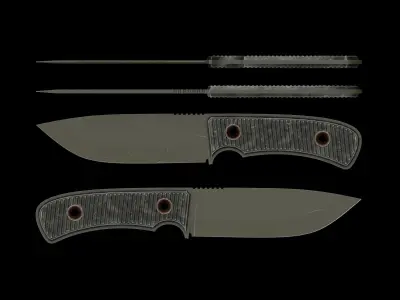 Fixed Blade Knife Lowpoly Gameready  Free low-poly 3D model