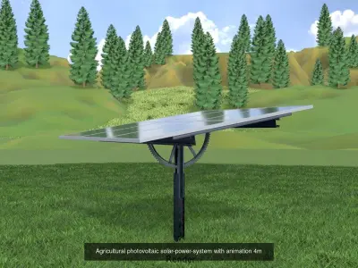 Agricultural photovoltaic solar plants Animated versions 3D Model Pack
