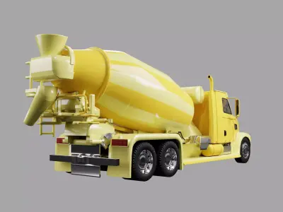 concrete mixer truck Low-poly 3D model Low-poly