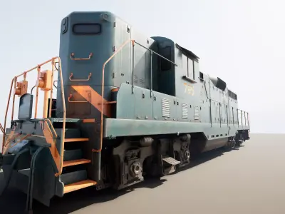Locomotive  Mid-Poly PBR Model Low-poly 3D model