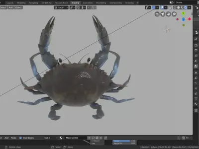 high poly blue crab Free 3D model purchase