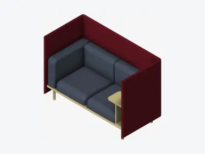 Furniture - Sofa - Contemporary - Flame Work Shelf - Right Low-poly 3D model