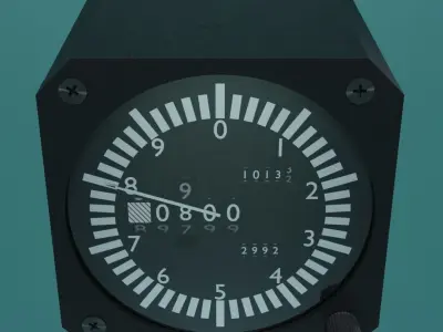 Altimeter clock 3D model