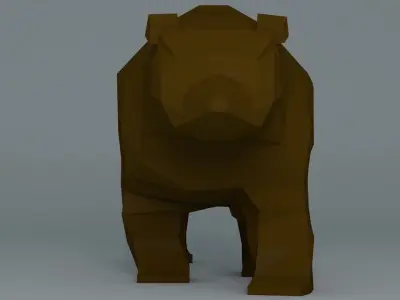 Grizzly Bear Cartoon Low Poly Low-poly 3D model