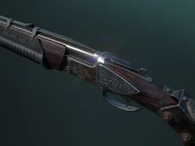 Vertical Shotgun Low-poly 3D model