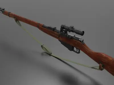 m1891 Sniper Rifles Fps - Tps Low-poly 3D model
