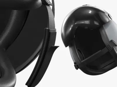 Elbit Systems JHMCS II Pilot Helmet Gray Black 3D model