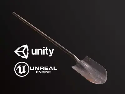 Rusty Shovel - PBR Game Ready Low-poly 3D model