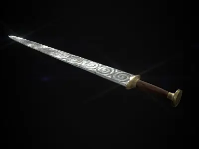 Low Poly Game-Ready Fantasy Sword  Low-poly 3D model