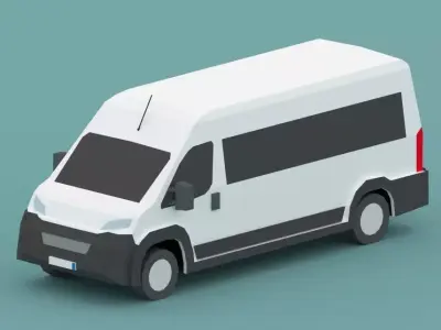 Low Poly Utility Car  Low-poly 3D model
