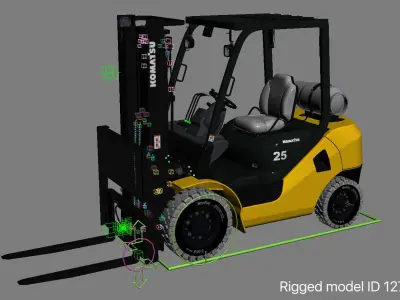 Forklift Komatsu BX50 Rigged 3D model