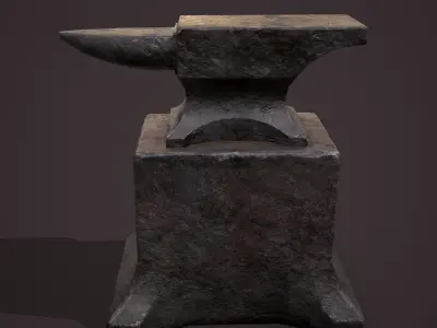  Medieval Blacksmith Large Anvil  Low-poly 3D model