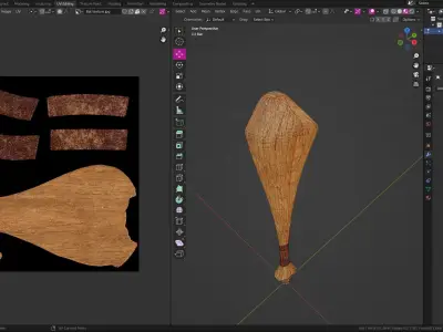 Medieval Stylized  Weapon Bat  Low-poly 3D model