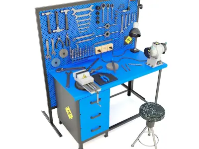 Workbench and garage tools 21 Items - Collection 3 3D model