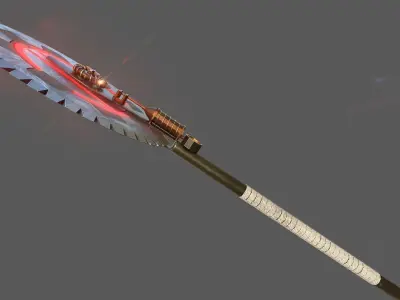 Steampunk Two-Handed Sawblade 3D model