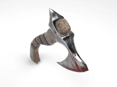 Battle Axe Low-poly 3D model 19