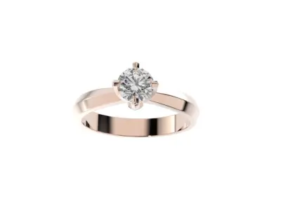 Solitaire rings with modern cross head 3D print model