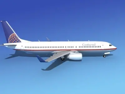 Boeing 737-800 Continental Airlines 3D model purchase