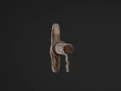 Rusted Old Key 3D Model Low-poly 3D model