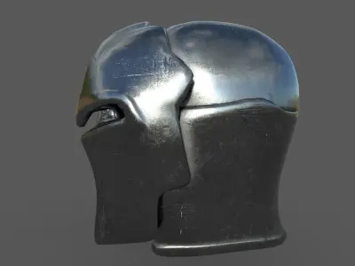 Helmet Low-poly 3D model metal Low-poly 3D model