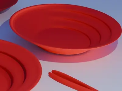 Gold pan set 3D model